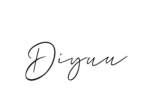 if you are searching for the best signature style for your name Diyuu. so please give up your signature search. here we have designed multiple signature styles  using Allison_Script. Diyuu signature style 2 images and pictures png