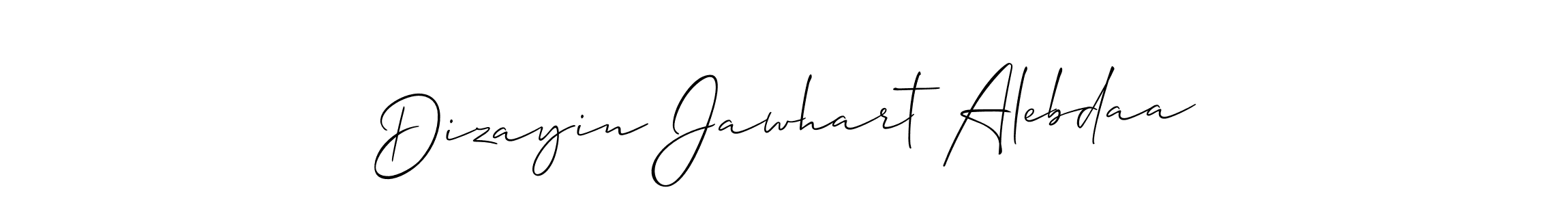 if you are searching for the best signature style for your name Dizayin Jawhart Alebdaa. so please give up your signature search. here we have designed multiple signature styles  using Allison_Script. Dizayin Jawhart Alebdaa signature style 2 images and pictures png