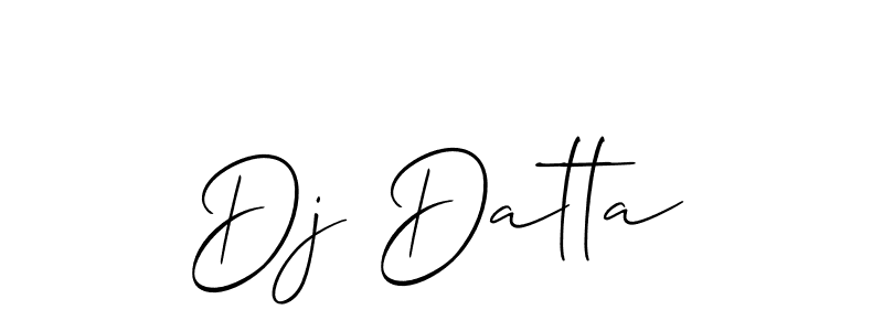 Also You can easily find your signature by using the search form. We will create Dj Datta name handwritten signature images for you free of cost using Allison_Script sign style. Dj Datta signature style 2 images and pictures png