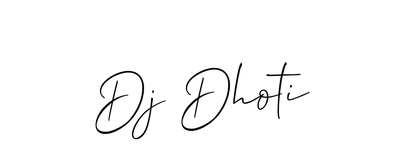 Design your own signature with our free online signature maker. With this signature software, you can create a handwritten (Allison_Script) signature for name Dj Dhoti. Dj Dhoti signature style 2 images and pictures png