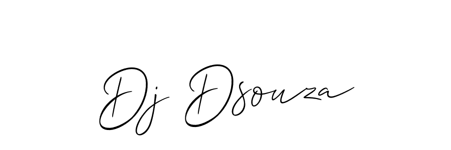Create a beautiful signature design for name Dj Dsouza. With this signature (Allison_Script) fonts, you can make a handwritten signature for free. Dj Dsouza signature style 2 images and pictures png