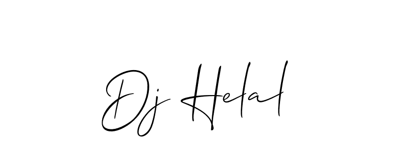 Use a signature maker to create a handwritten signature online. With this signature software, you can design (Allison_Script) your own signature for name Dj Helal. Dj Helal signature style 2 images and pictures png