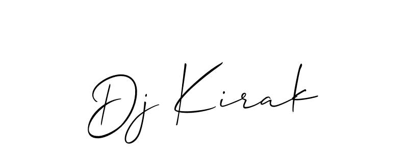 if you are searching for the best signature style for your name Dj Kirak. so please give up your signature search. here we have designed multiple signature styles  using Allison_Script. Dj Kirak signature style 2 images and pictures png