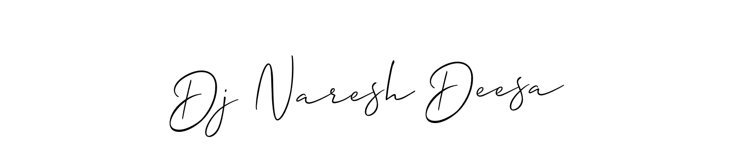 Make a beautiful signature design for name Dj Naresh Deesa. With this signature (Allison_Script) style, you can create a handwritten signature for free. Dj Naresh Deesa signature style 2 images and pictures png