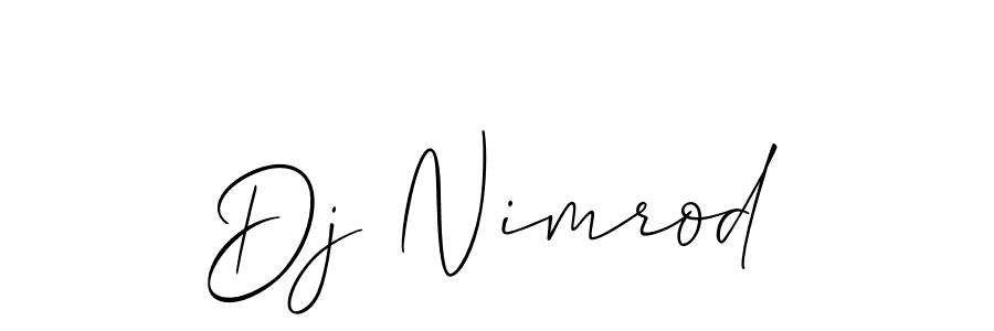 Also You can easily find your signature by using the search form. We will create Dj Nimrod name handwritten signature images for you free of cost using Allison_Script sign style. Dj Nimrod signature style 2 images and pictures png