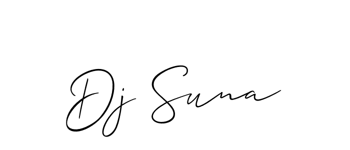 How to make Dj Suna name signature. Use Allison_Script style for creating short signs online. This is the latest handwritten sign. Dj Suna signature style 2 images and pictures png