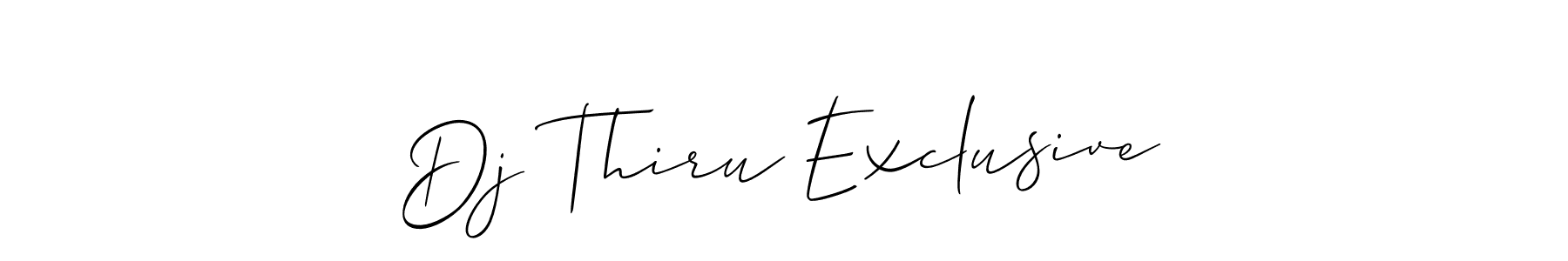 The best way (Allison_Script) to make a short signature is to pick only two or three words in your name. The name Dj Thiru Exclusive include a total of six letters. For converting this name. Dj Thiru Exclusive signature style 2 images and pictures png