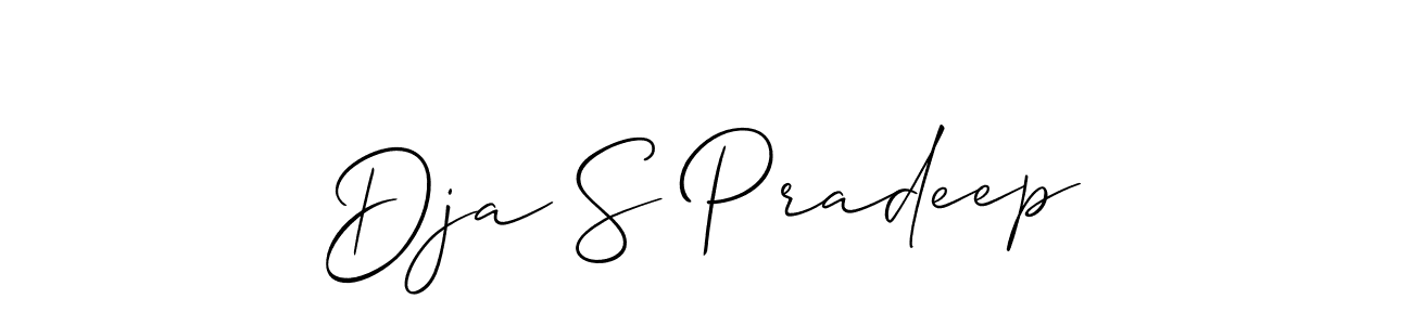 You should practise on your own different ways (Allison_Script) to write your name (Dja S Pradeep) in signature. don't let someone else do it for you. Dja S Pradeep signature style 2 images and pictures png