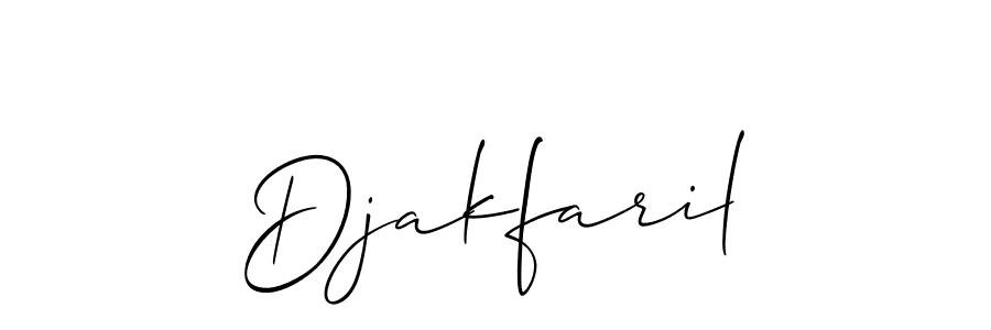 Allison_Script is a professional signature style that is perfect for those who want to add a touch of class to their signature. It is also a great choice for those who want to make their signature more unique. Get Djakfaril name to fancy signature for free. Djakfaril signature style 2 images and pictures png