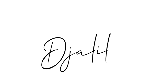 Make a beautiful signature design for name Djalil. With this signature (Allison_Script) style, you can create a handwritten signature for free. Djalil signature style 2 images and pictures png