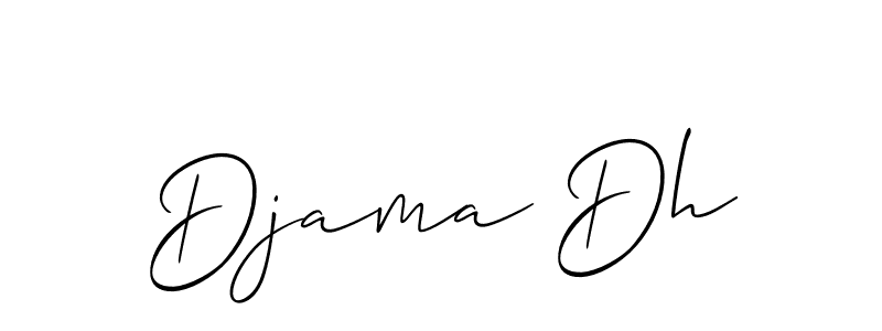 Also we have Djama Dh name is the best signature style. Create professional handwritten signature collection using Allison_Script autograph style. Djama Dh signature style 2 images and pictures png
