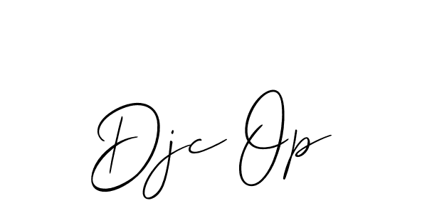 Design your own signature with our free online signature maker. With this signature software, you can create a handwritten (Allison_Script) signature for name Djc Op. Djc Op signature style 2 images and pictures png