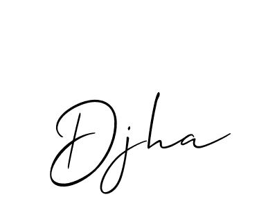 The best way (Allison_Script) to make a short signature is to pick only two or three words in your name. The name Djha include a total of six letters. For converting this name. Djha signature style 2 images and pictures png