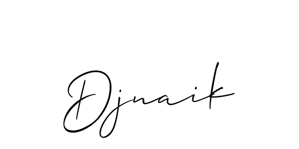Allison_Script is a professional signature style that is perfect for those who want to add a touch of class to their signature. It is also a great choice for those who want to make their signature more unique. Get Djnaik name to fancy signature for free. Djnaik signature style 2 images and pictures png