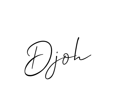 Use a signature maker to create a handwritten signature online. With this signature software, you can design (Allison_Script) your own signature for name Djoh. Djoh signature style 2 images and pictures png
