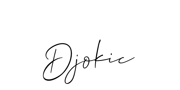 Use a signature maker to create a handwritten signature online. With this signature software, you can design (Allison_Script) your own signature for name Djokic. Djokic signature style 2 images and pictures png