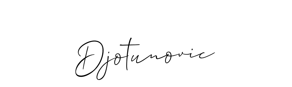 It looks lik you need a new signature style for name Djotunovic. Design unique handwritten (Allison_Script) signature with our free signature maker in just a few clicks. Djotunovic signature style 2 images and pictures png