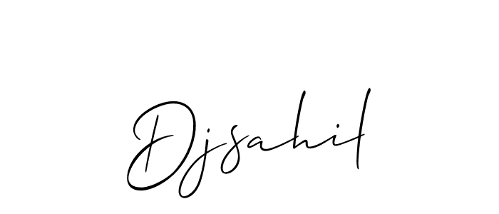 How to make Djsahil name signature. Use Allison_Script style for creating short signs online. This is the latest handwritten sign. Djsahil signature style 2 images and pictures png