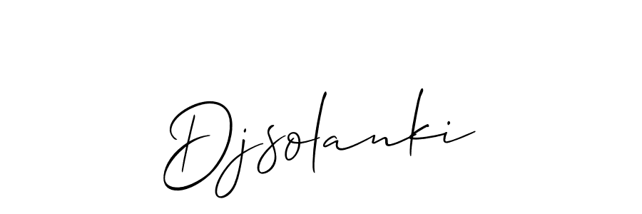 Use a signature maker to create a handwritten signature online. With this signature software, you can design (Allison_Script) your own signature for name Djsolanki. Djsolanki signature style 2 images and pictures png