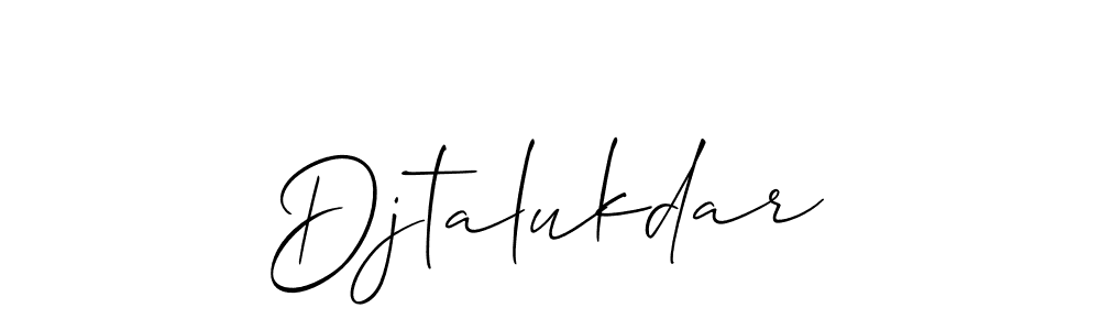 Create a beautiful signature design for name Djtalukdar. With this signature (Allison_Script) fonts, you can make a handwritten signature for free. Djtalukdar signature style 2 images and pictures png