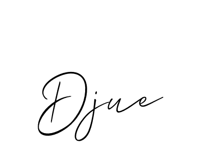 Design your own signature with our free online signature maker. With this signature software, you can create a handwritten (Allison_Script) signature for name Djue. Djue signature style 2 images and pictures png