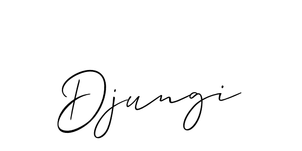 Design your own signature with our free online signature maker. With this signature software, you can create a handwritten (Allison_Script) signature for name Djungi. Djungi signature style 2 images and pictures png