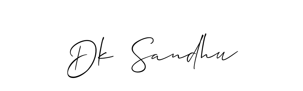 Design your own signature with our free online signature maker. With this signature software, you can create a handwritten (Allison_Script) signature for name Dk  Sandhu. Dk  Sandhu signature style 2 images and pictures png
