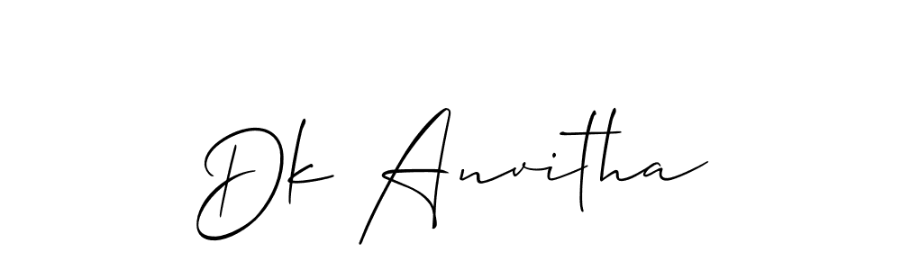 Use a signature maker to create a handwritten signature online. With this signature software, you can design (Allison_Script) your own signature for name Dk Anvitha. Dk Anvitha signature style 2 images and pictures png
