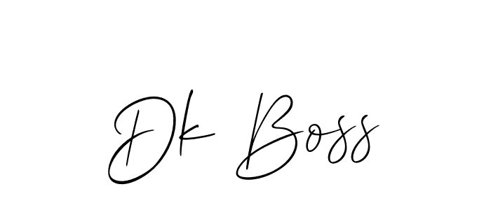 Use a signature maker to create a handwritten signature online. With this signature software, you can design (Allison_Script) your own signature for name Dk Boss. Dk Boss signature style 2 images and pictures png