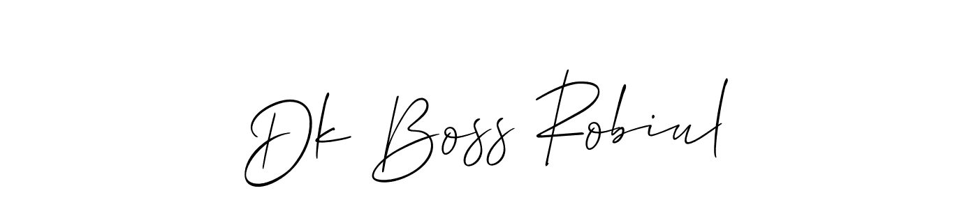 How to Draw Dk Boss Robiul signature style? Allison_Script is a latest design signature styles for name Dk Boss Robiul. Dk Boss Robiul signature style 2 images and pictures png