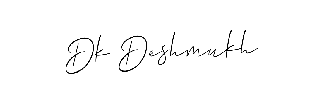 Design your own signature with our free online signature maker. With this signature software, you can create a handwritten (Allison_Script) signature for name Dk Deshmukh. Dk Deshmukh signature style 2 images and pictures png
