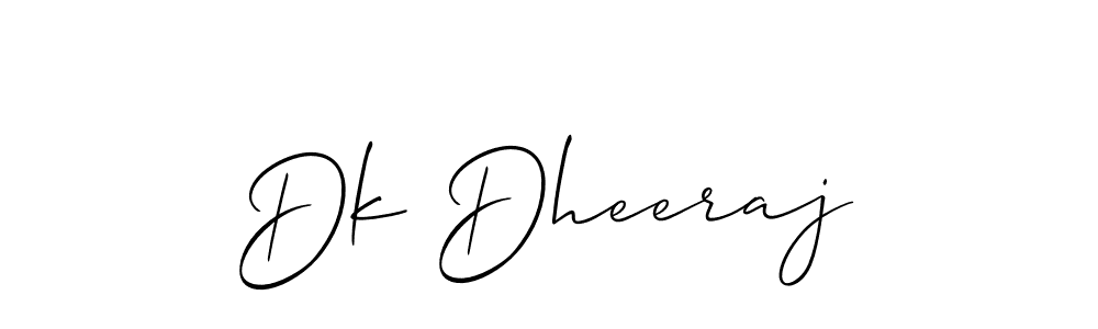 How to make Dk Dheeraj name signature. Use Allison_Script style for creating short signs online. This is the latest handwritten sign. Dk Dheeraj signature style 2 images and pictures png