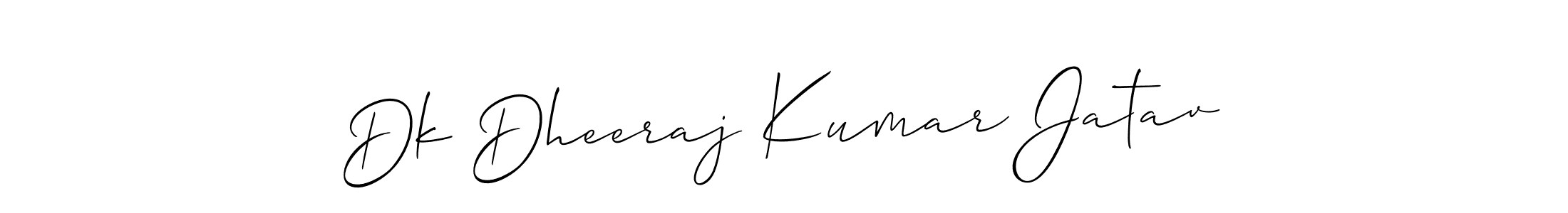 Make a beautiful signature design for name Dk Dheeraj Kumar Jatav. With this signature (Allison_Script) style, you can create a handwritten signature for free. Dk Dheeraj Kumar Jatav signature style 2 images and pictures png