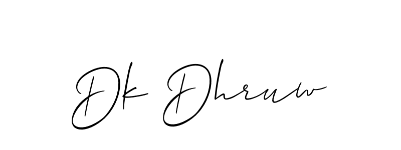 Make a short Dk Dhruw signature style. Manage your documents anywhere anytime using Allison_Script. Create and add eSignatures, submit forms, share and send files easily. Dk Dhruw signature style 2 images and pictures png