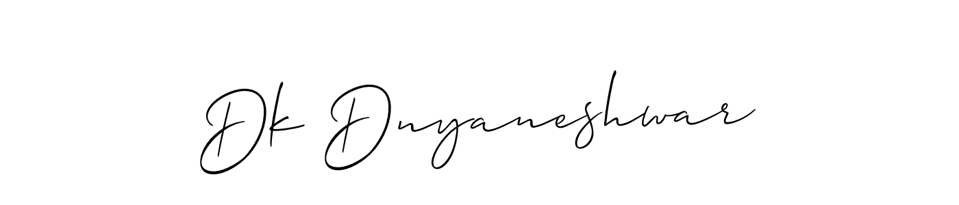 Create a beautiful signature design for name Dk Dnyaneshwar. With this signature (Allison_Script) fonts, you can make a handwritten signature for free. Dk Dnyaneshwar signature style 2 images and pictures png