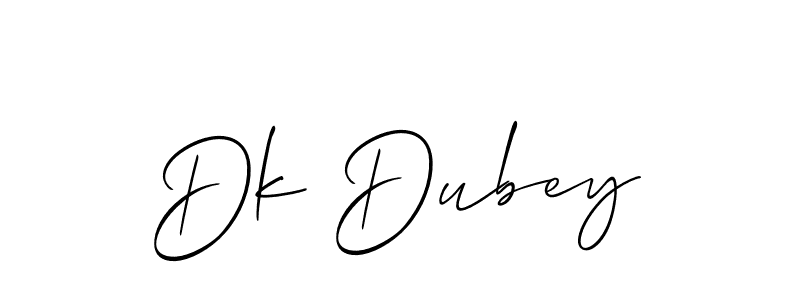 Use a signature maker to create a handwritten signature online. With this signature software, you can design (Allison_Script) your own signature for name Dk Dubey. Dk Dubey signature style 2 images and pictures png