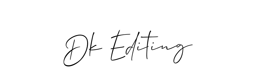 Dk Editing stylish signature style. Best Handwritten Sign (Allison_Script) for my name. Handwritten Signature Collection Ideas for my name Dk Editing. Dk Editing signature style 2 images and pictures png