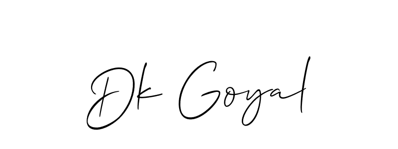 How to make Dk Goyal name signature. Use Allison_Script style for creating short signs online. This is the latest handwritten sign. Dk Goyal signature style 2 images and pictures png
