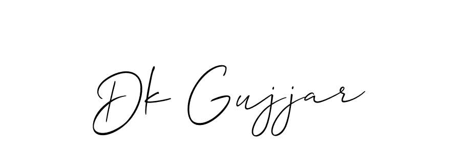 You should practise on your own different ways (Allison_Script) to write your name (Dk Gujjar) in signature. don't let someone else do it for you. Dk Gujjar signature style 2 images and pictures png