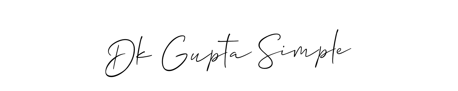 Create a beautiful signature design for name Dk Gupta Simple. With this signature (Allison_Script) fonts, you can make a handwritten signature for free. Dk Gupta Simple signature style 2 images and pictures png