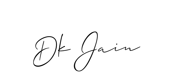 Create a beautiful signature design for name Dk Jain. With this signature (Allison_Script) fonts, you can make a handwritten signature for free. Dk Jain signature style 2 images and pictures png