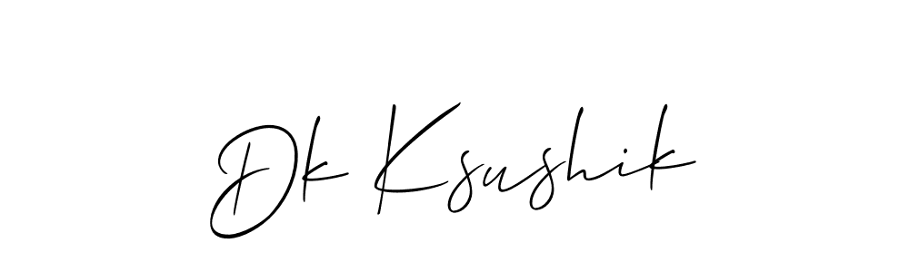 Also we have Dk Ksushik name is the best signature style. Create professional handwritten signature collection using Allison_Script autograph style. Dk Ksushik signature style 2 images and pictures png