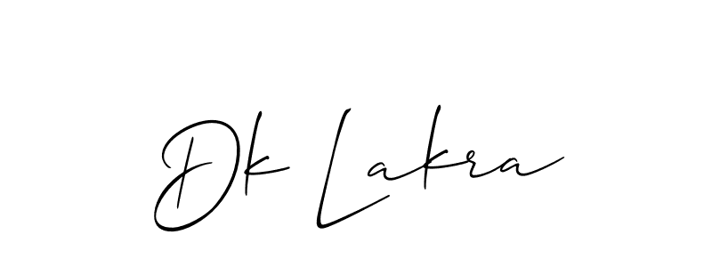 Use a signature maker to create a handwritten signature online. With this signature software, you can design (Allison_Script) your own signature for name Dk Lakra. Dk Lakra signature style 2 images and pictures png