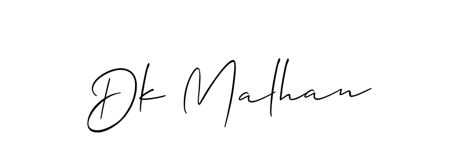 It looks lik you need a new signature style for name Dk Malhan. Design unique handwritten (Allison_Script) signature with our free signature maker in just a few clicks. Dk Malhan signature style 2 images and pictures png