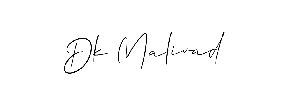 Use a signature maker to create a handwritten signature online. With this signature software, you can design (Allison_Script) your own signature for name Dk Malivad. Dk Malivad signature style 2 images and pictures png
