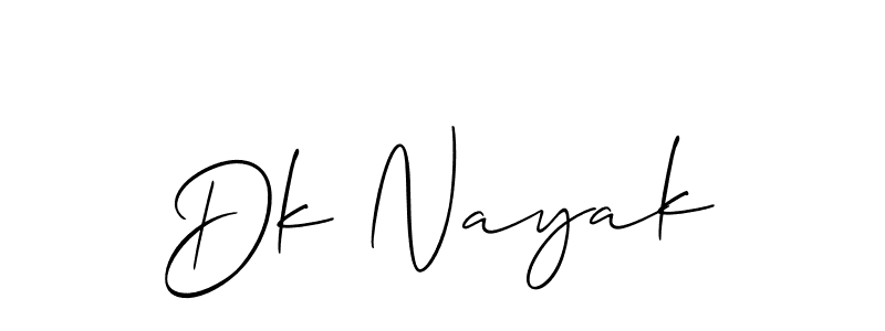 Make a beautiful signature design for name Dk Nayak. With this signature (Allison_Script) style, you can create a handwritten signature for free. Dk Nayak signature style 2 images and pictures png