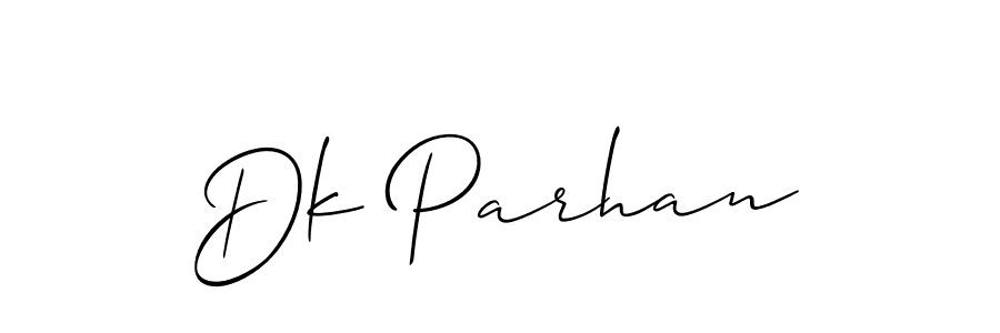 Use a signature maker to create a handwritten signature online. With this signature software, you can design (Allison_Script) your own signature for name Dk Parhan. Dk Parhan signature style 2 images and pictures png