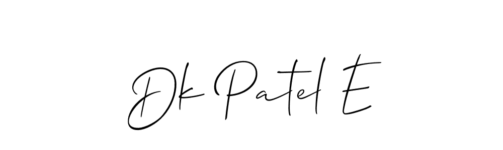 Also we have Dk Patel E name is the best signature style. Create professional handwritten signature collection using Allison_Script autograph style. Dk Patel E signature style 2 images and pictures png