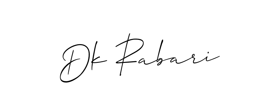 It looks lik you need a new signature style for name Dk Rabari. Design unique handwritten (Allison_Script) signature with our free signature maker in just a few clicks. Dk Rabari signature style 2 images and pictures png