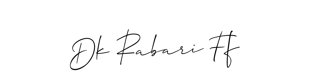 if you are searching for the best signature style for your name Dk Rabari Ff. so please give up your signature search. here we have designed multiple signature styles  using Allison_Script. Dk Rabari Ff signature style 2 images and pictures png